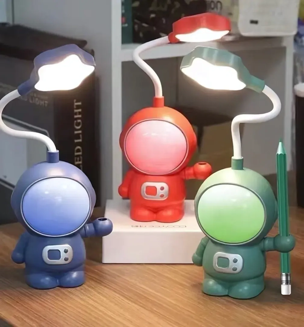 Светильник настольный «Cosmo-Привет с другой планеты» LED 21*9*7см USB 5v 3w, Красный