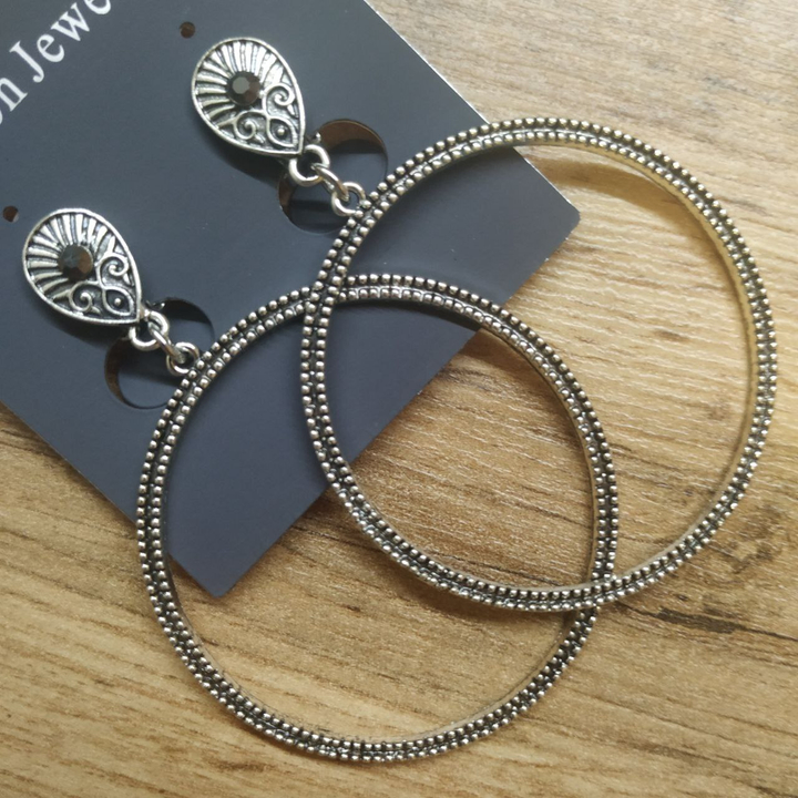 Клисы Bohemia рамка круг металл античный серебристый 6х4,5 см