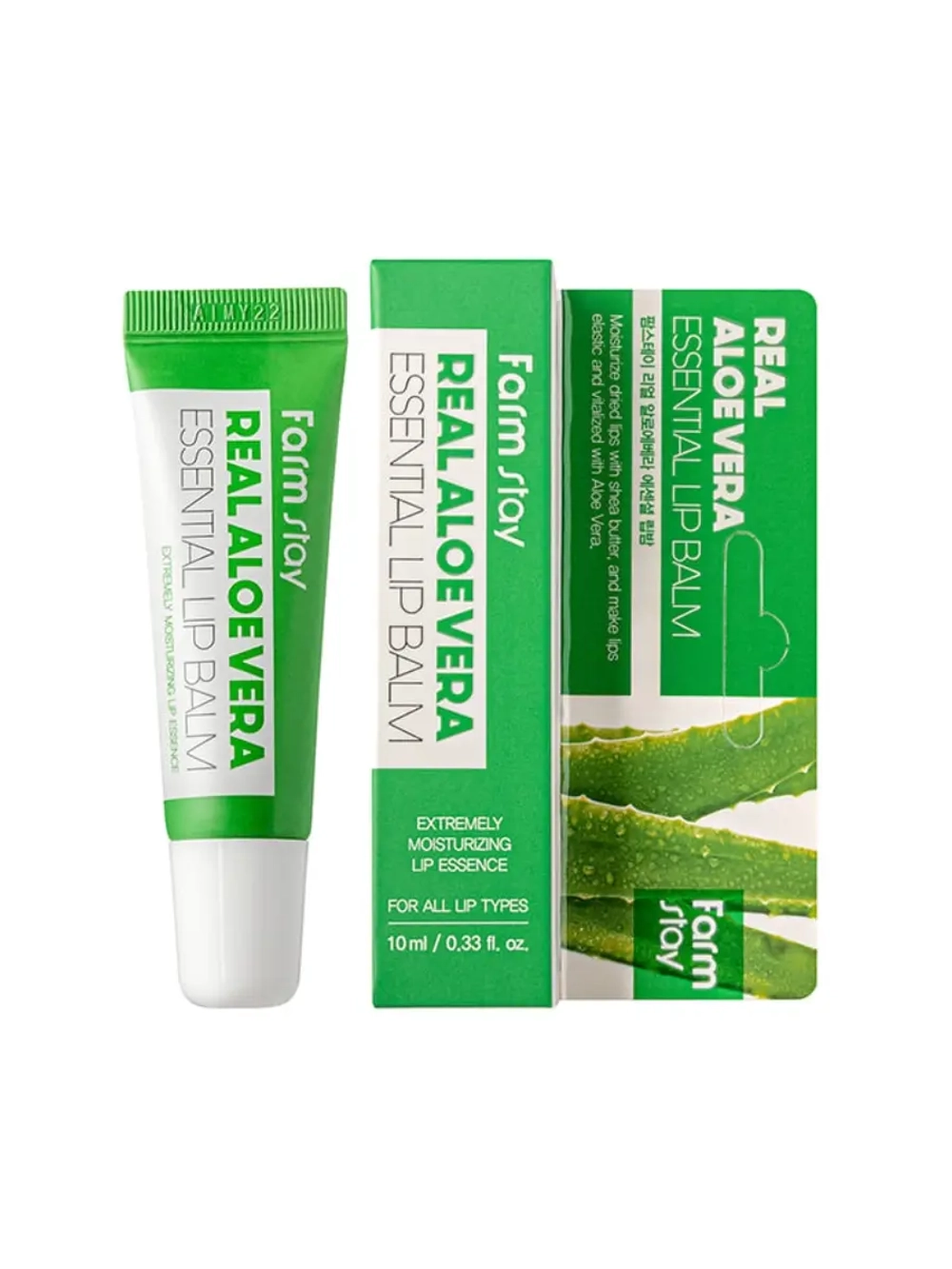 FARMSTAY - БАЛЬЗАМ ДЛЯ ГУБ С ЭКСТРАКТОМ АЛОЭ ALOE VERA ESSENTIAL LIP BALM, 10 ML