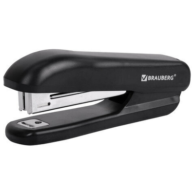Степлер №10 BRAUBERG «SX-19», до 12 листов, с антистеплером, черный.