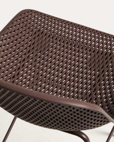Уличный барный стул Quinby из коричневой стали и пластика, 75 см