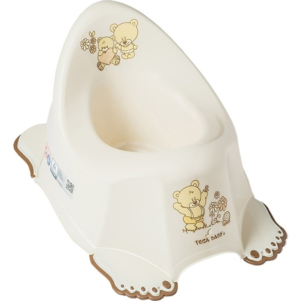 Горшок детский "Мишка" нескользящий муз. (beige-бежевый)