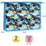 Папка для тетрадей 2 отделения А4 на молнии Спейс, рисунок на пластике, Goal