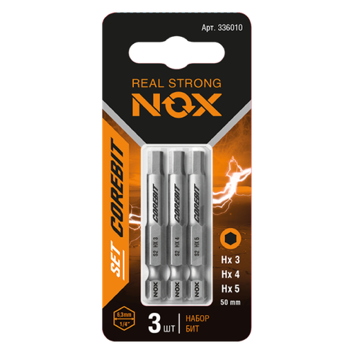 Набор бит SET3 E6,3 Hex3,4,5-50, 3 шт карта