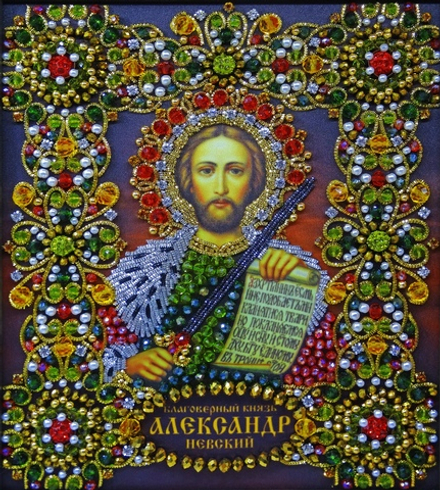 Ткань с нанесенной авторской схемой Благоверный князь Александр Невский (+инструкция)