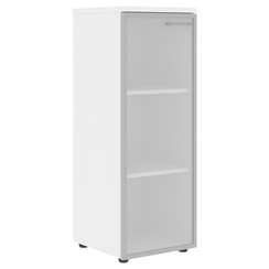 Шкаф колонка со стеклянной дверью в алюминиевой раме (L) и топом XMC 42.7(L) 432х432х1190 XTEN