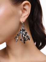 Серьги "Cub black globule" Silver