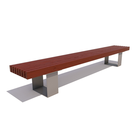 Банкетка стальная "Ростов" лиственница 2,5м, махагон