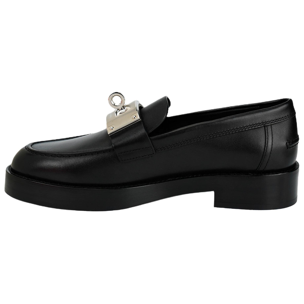 HERMES Hot Loafer Noir Calfskin Leather