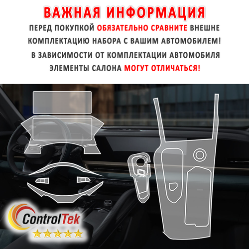 Geely Monjaro (2023) - комплект матовых защитных пленок 4 в 1. Пленка защитная ControlTek HYBRID со слоем TOP COAT. Толщина: 6 mil. (175 мкм.)