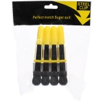 Зажимы парикмахерские 4шт «KLEVER», цвет черный/желтый, 11,5см