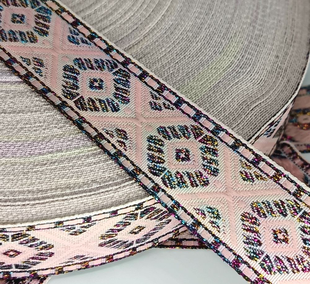 Тесьма Жаккард, ш. 2,5 см, розовый