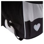 Ранец GRIZZLY анатомическая спинка, с мешком для обуви, для девочек, "BLACKY", серый, 33х25х13 см, RAm-584-1/2