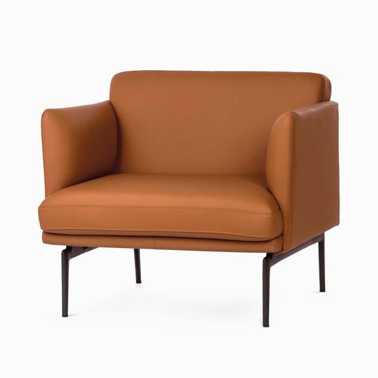 Кресло кожаное Bisq цвет коричневый/чёрный