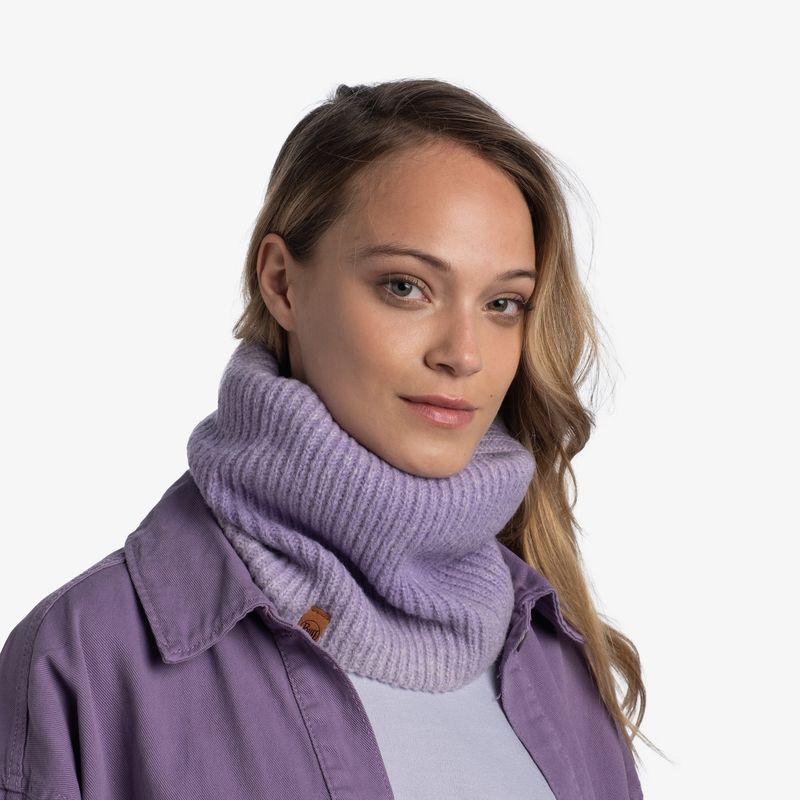 Вязаный шарф-труба с флисом Buff Neckwarmer Knitted Polar Marin Lavender Фото 2