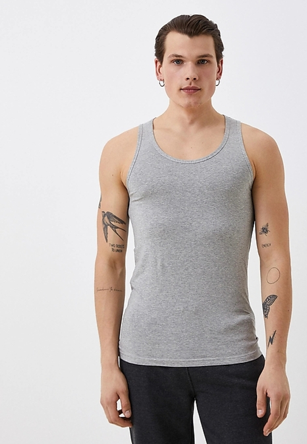 Майка мужская серый меланж