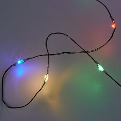 ULD-S2000-200-DGA MULTI IP20 DEW Гирлянда светодиодная Роса. 20м. 200 светодиодов. Разноцветный свет. Провод зеленый. ТМ Uniel