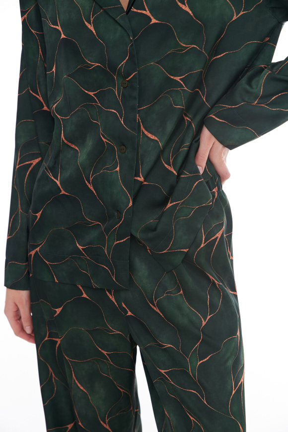 Шелковая блуза тропики