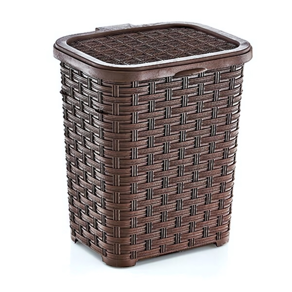 Корзина для стирального порошка плетёная 6 лт. коричневый