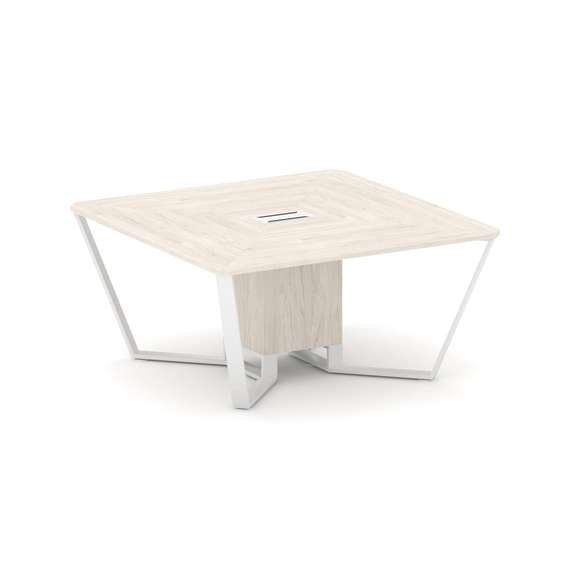 Steel Meet Стол переговорный квадратный KD-PR.B.SP-08 Денвер Светлый/Металл Белый 1600*1600*750