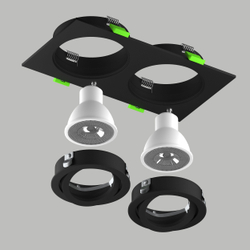 011626 Светильник SINGO BASE Quad X2 MR16 ЧЕРНЫЙ