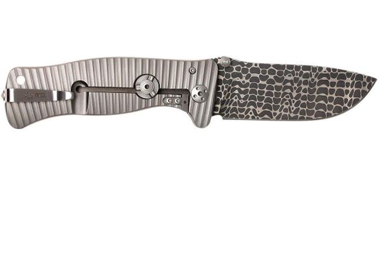 Складной нож Lion Steel "SR1" L/SR1DL G c клинком из стали Damasteel, рукоять титан