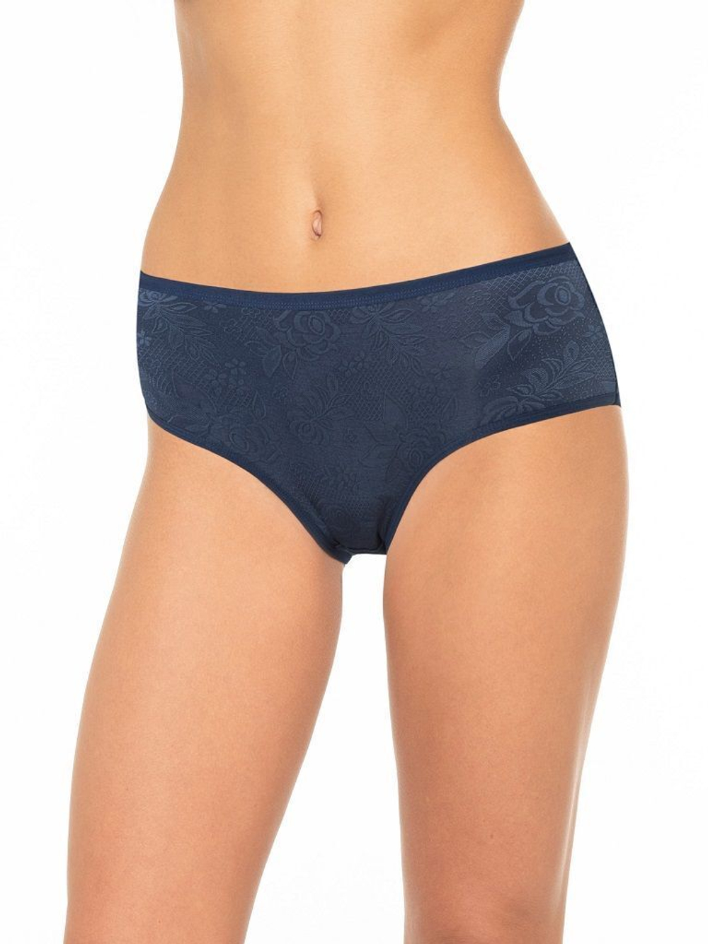 Высокие трусики с жаккардовой лицевой частью (Размер: 4X) (Цвет: бордовый)