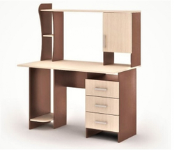 Стол компьютерный № 5 Ясень шимо темный / Ясень шимо светлый