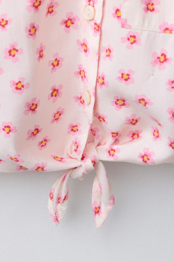 ZARA РУБАШКА С ПРИНТОМ, МЯГКИЙ РОЗОВЫЙ