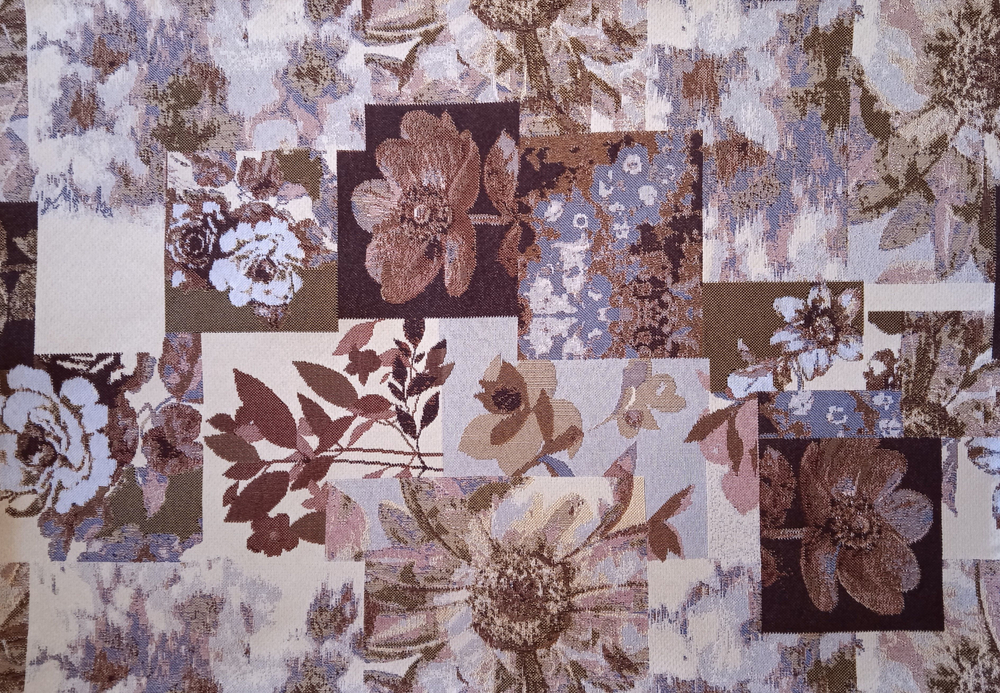 Декоративная гобеленовая наволочка для интерьерной подушки Цветочная коллекция 68х47