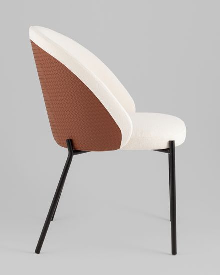 Стул обеденный Monro бежевый с коричневой экокожей