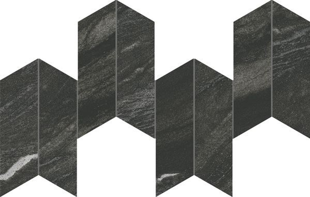 Мозаика/Керамогранит ATLAS CONCORDE MARVEL DIVA Black Tempest Mosaico Chevron Velvet 17,5x46,3 AYD5 глянц.