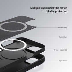 Чехол с шелковистым покрытием от Nillkin c поддержкой беспроводной зарядки MagSafe для iPhone 14 Pro, серия CamShield Silky Magnetic Silicone Case