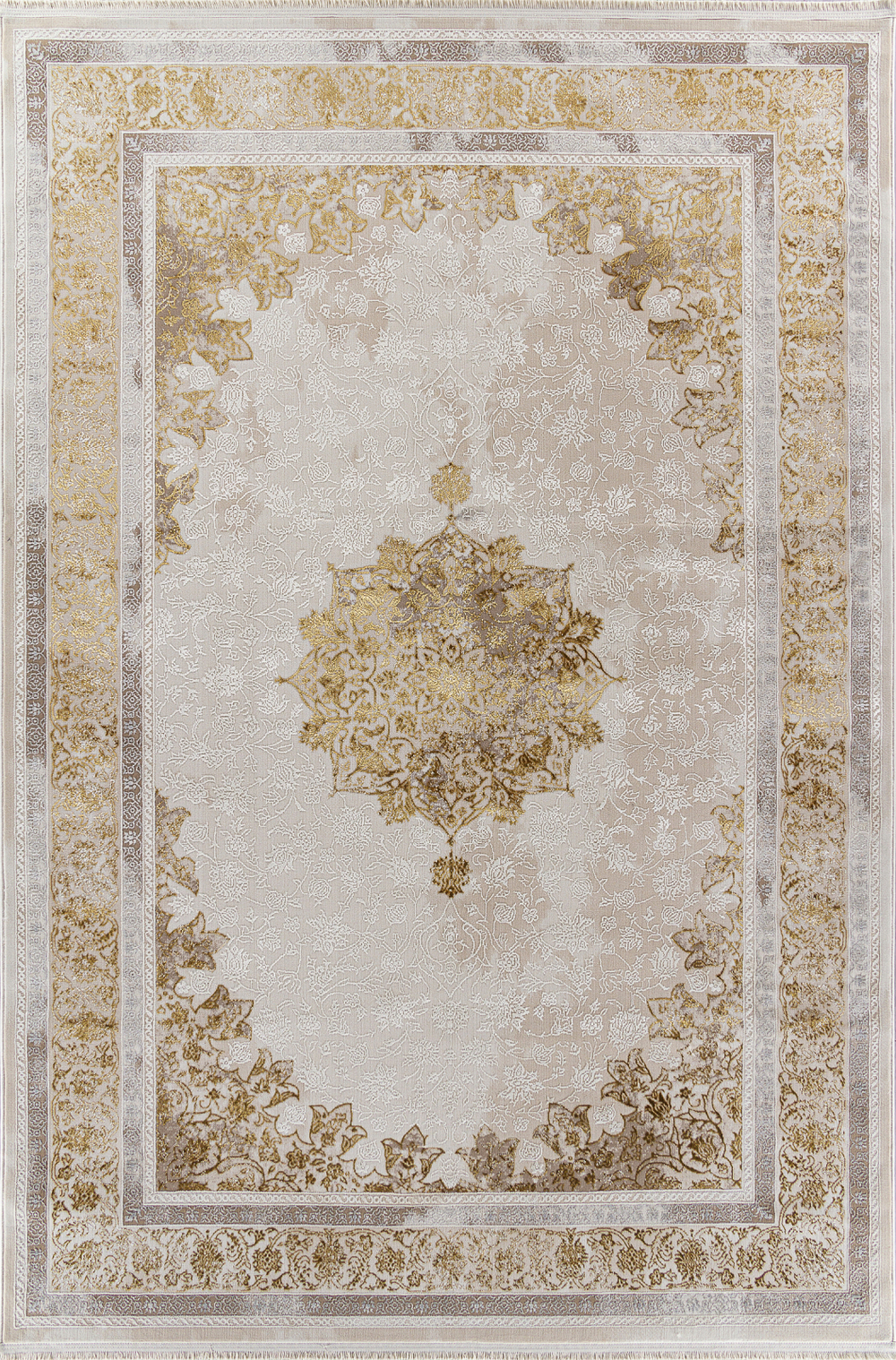 Ковер A064A - CREAM / GOLD FDY - Прямоугольник - коллекция ZARINA размер 80*150 см