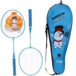 Бадминтон в наборе K-708 3 предмета: 2 металлические ракетки 56 см, чехол (голубой)