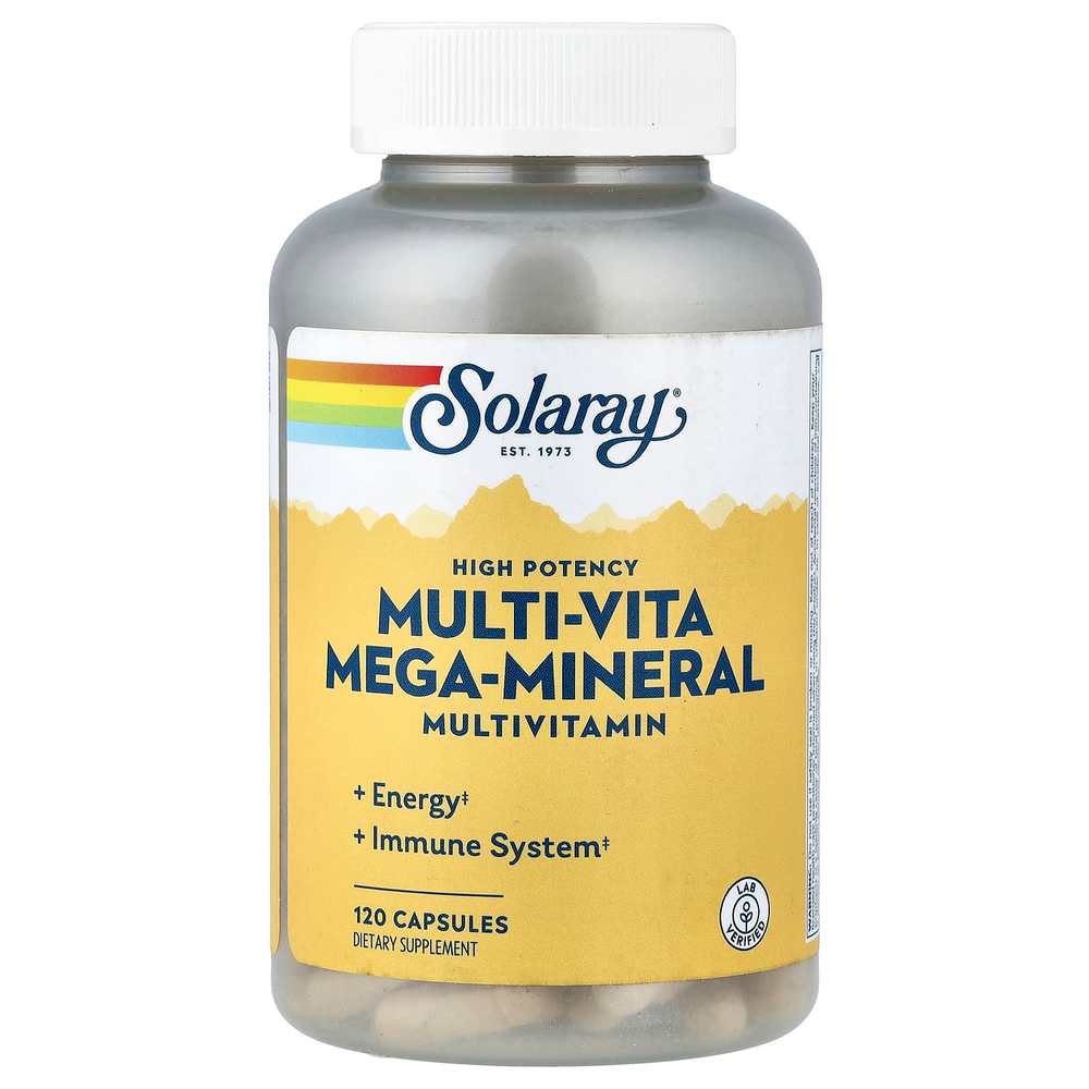 Solaray, Multi-Vita Mega-Mineral, мультивитамины, 120 капсул