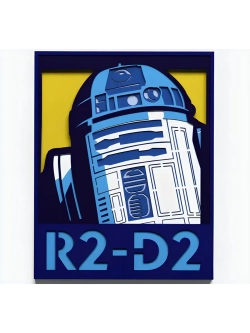 3D Картина по номерам из дерева R2-D2;, 23x30 см