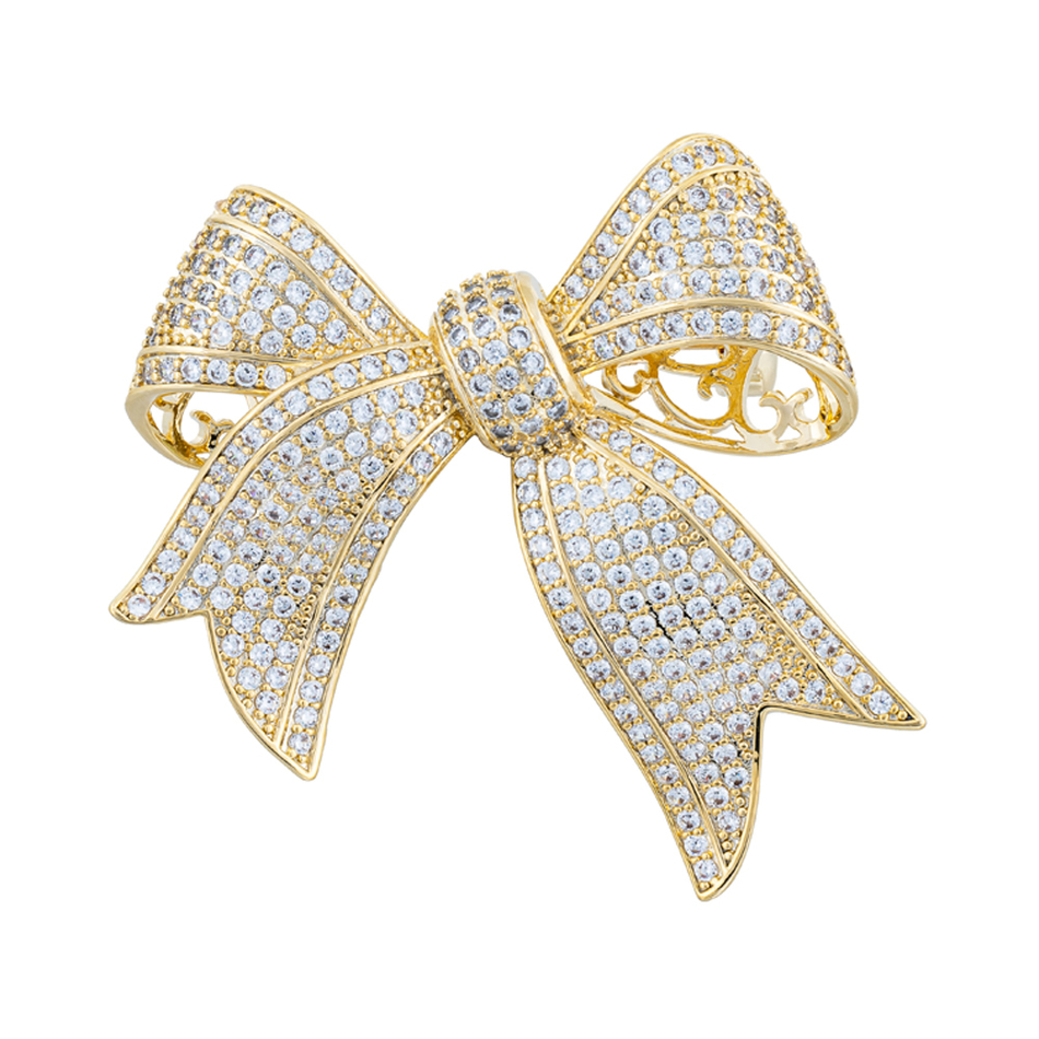 Брошь Fiore Luna Бантик Zircon XR00397B1 BW/G