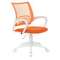 Кресло BRABIX &quot;Fly MG-396W&quot;, с подлокотниками, пластик белый, сетка, оранжевое, 532401