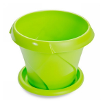 Кашпо для цветов пластиковое 2,8л d-21,5см «Флориана» с поддоном салатовый С386САЛ