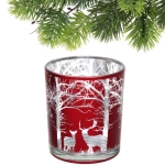 Подсвечник «Зимний лес» 8,5*10 см, Красный