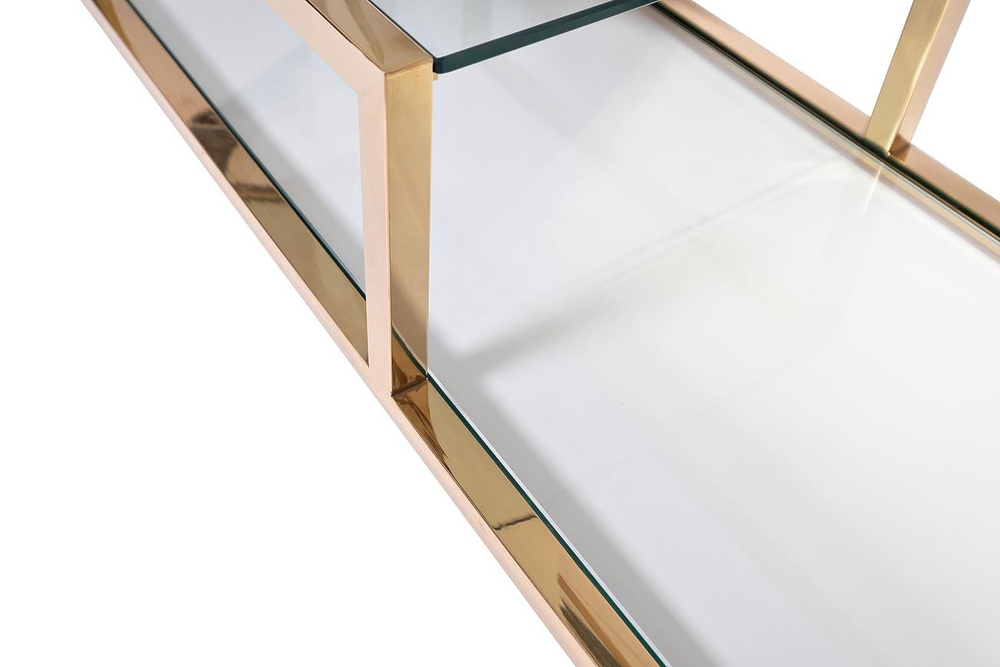 Стеллаж Garda Decor прозрачный-золотой GY-SH8005GOLD