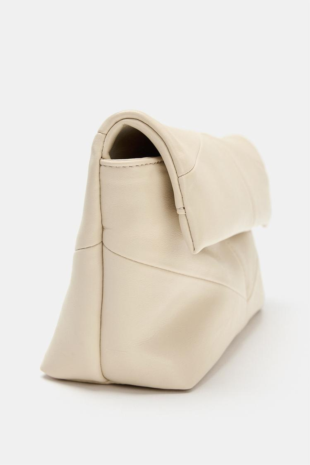 ZARA СТЕГАНАЯ СУМКА-КОНВЕРТ, ЭКРЮ