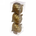 Ёлочные игрушки «Юла» 8 см (набор 3 шт), золото