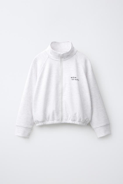 ZARA СПОРТИВНАЯ КУРТКА, СЕРЫЙ МЕЛАНЖ