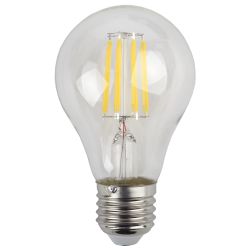 Лампа светодиодная ЭРА F-LED A60-9W-827-E27 9Вт филамент груша теплый белый свет E27 | Филаментные декоративные