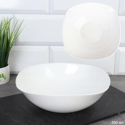 Салатник квадратный 750 мл 190 мм тарелка глубокая / Sq-LFW75 (white) /уп 48/
