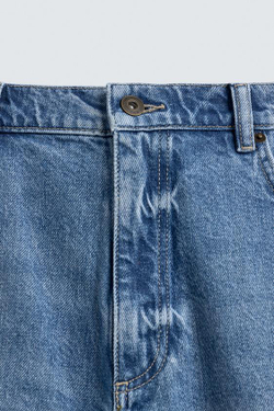 ZARA ДЖИНСОВЫЕ ШОРТЫ REGULAR FIT, ГОЛУБОЙ