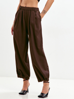 Брюки Зои коричневые кюлоты-алладины