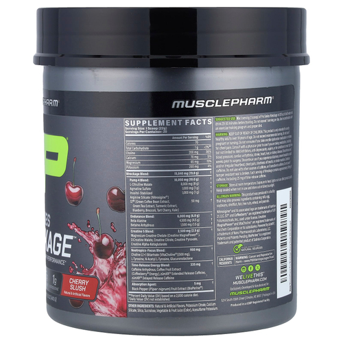 MusclePharm, Pro Series Wreckage™, предтренировочный комплекс, со вкусом вишни, 440 г (15,5 унции)